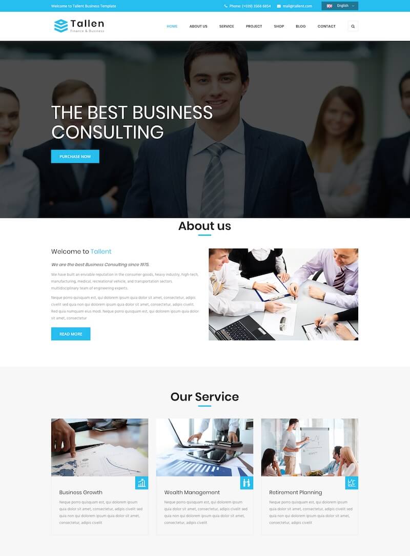 Tallent Consulting Finance HTML5 Template Tallent HTML Template