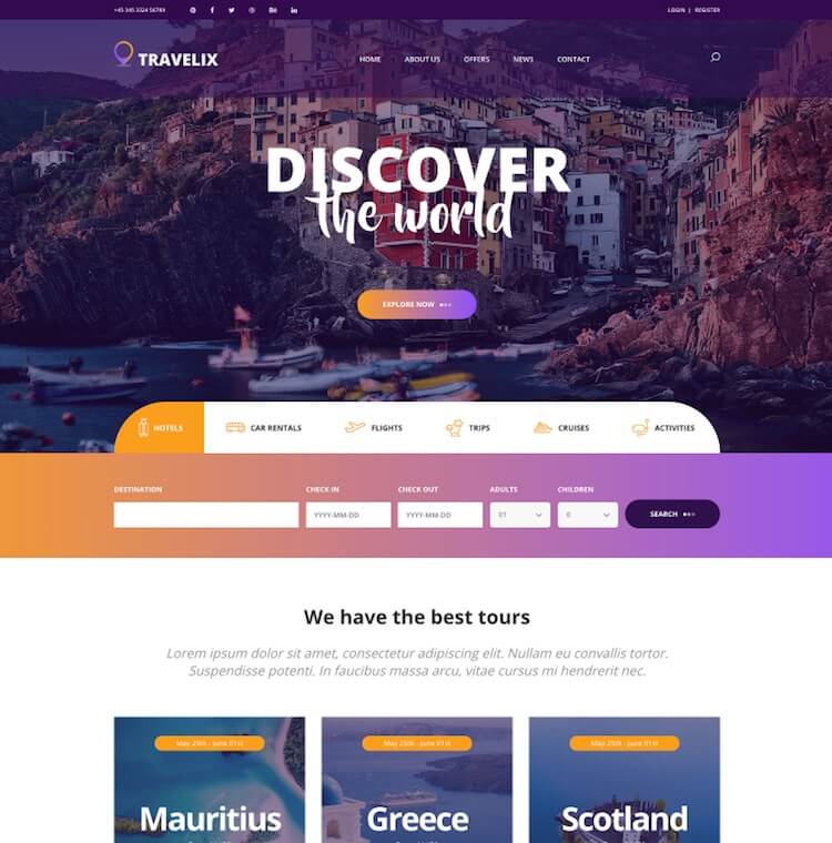 Travelix Template Travelix HTML Template