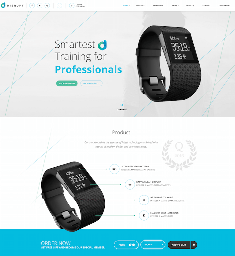 Disrupt Single Product e Commerce HTML Template Disrupt HTML eCommerce template