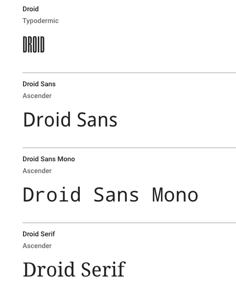 Droid Font Droid Font