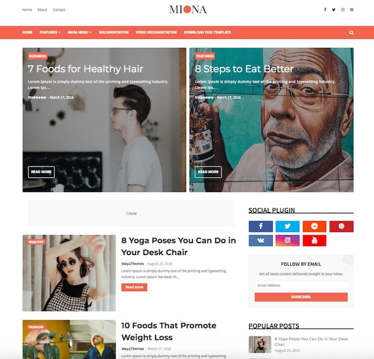 Miona Blogger Template