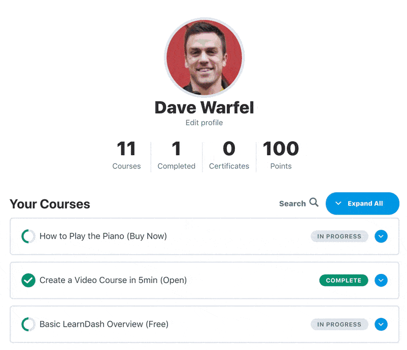 LearnDash User Profile