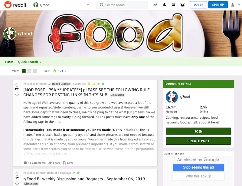 Food Subreddit