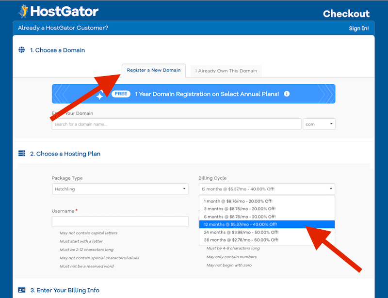 HostGator Yearly Plan