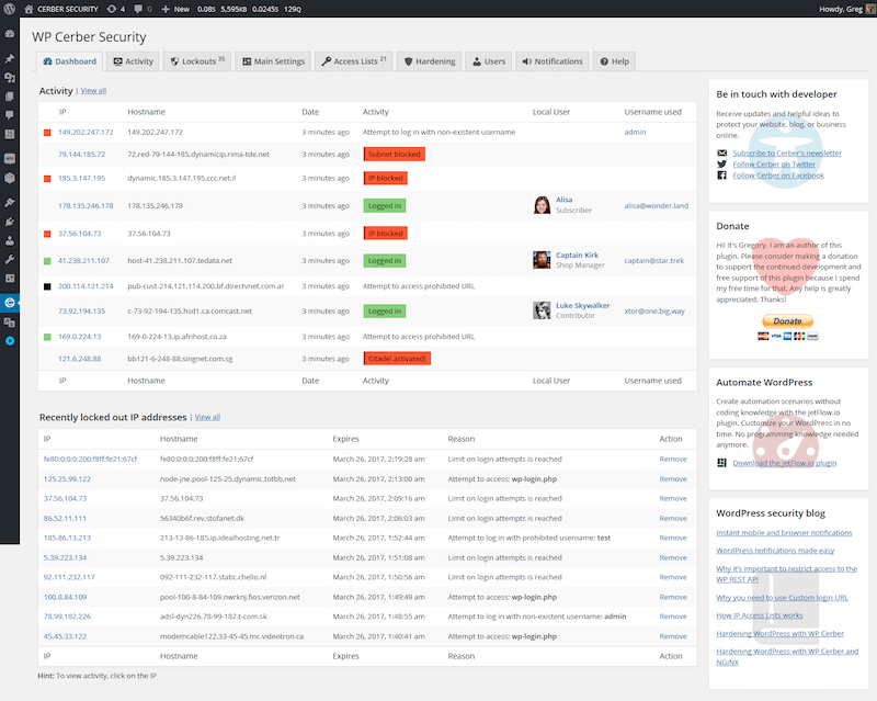 Cerber Security Plugin Cerber Security Plugin