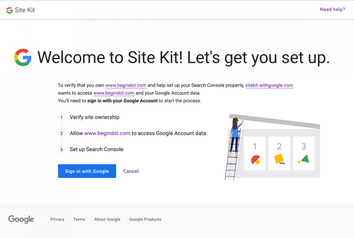 Google Site Kit Settings