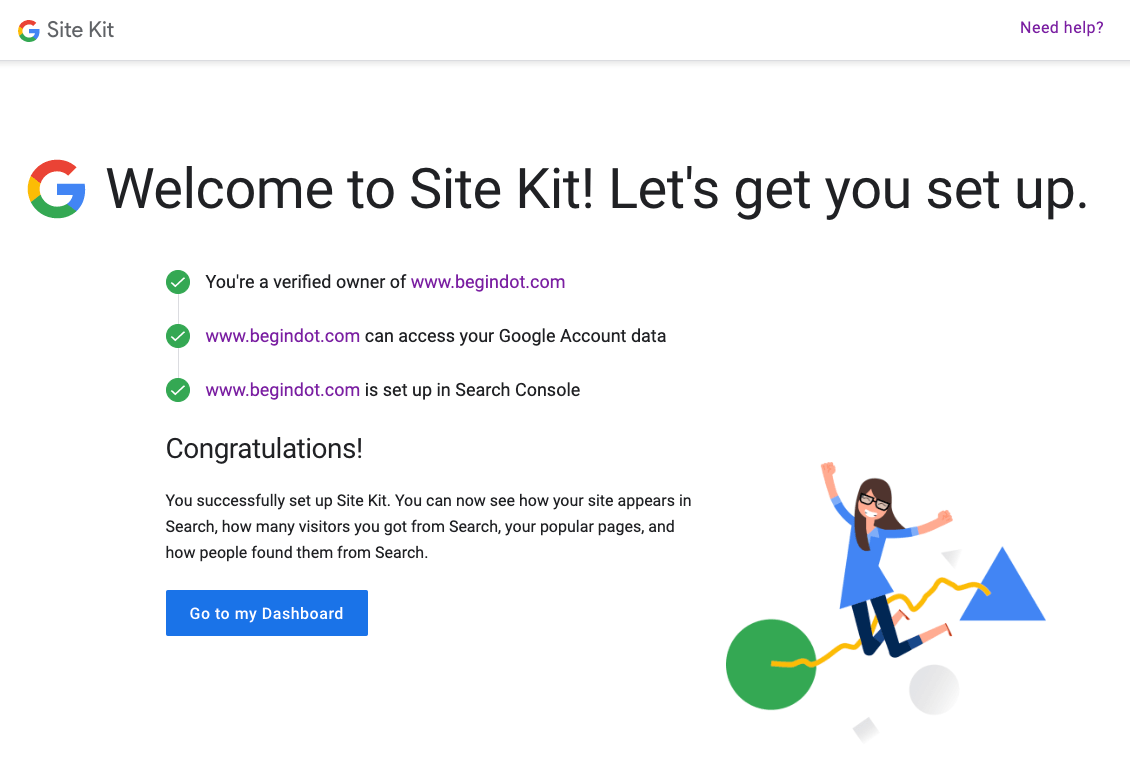 Google Site Kit Linking