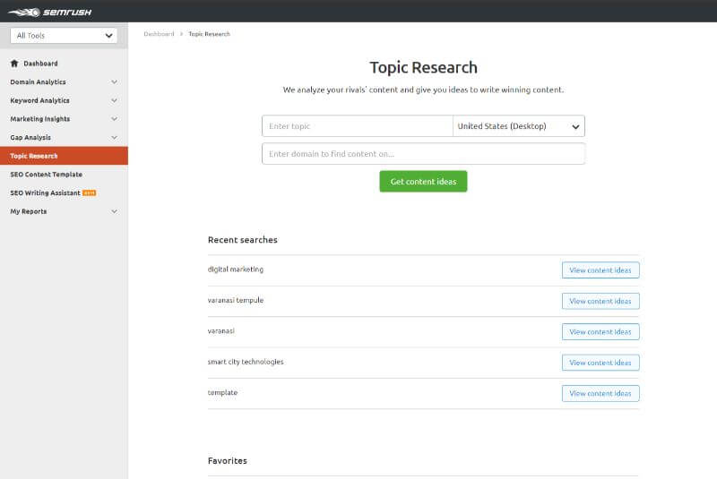 SEMrush Topic Research SEMrush Topic Research