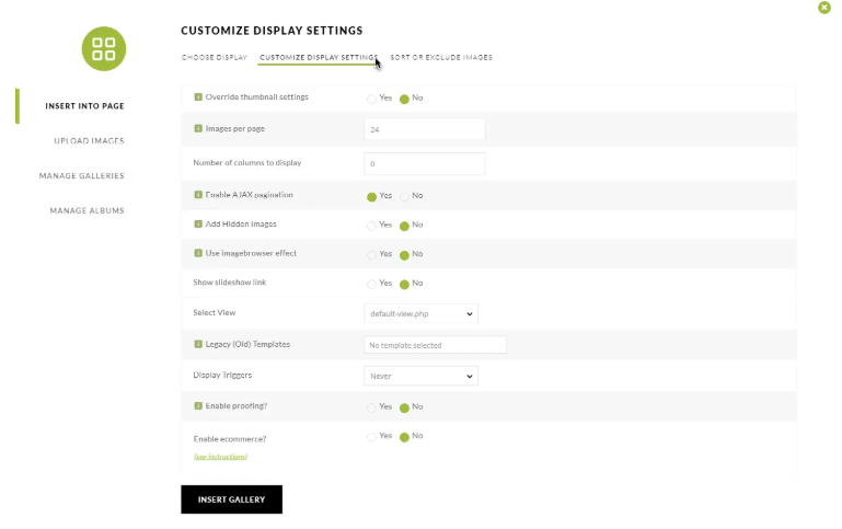 Custom Settings for Each Gallery NextGEN Gallery