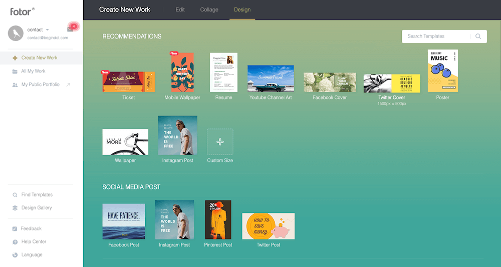 Fotor Image Designing Fotor Image Designing Dashboard