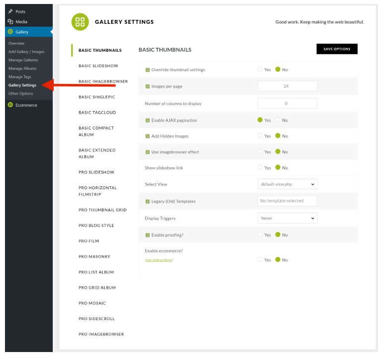 Comprehensive Plugin Options