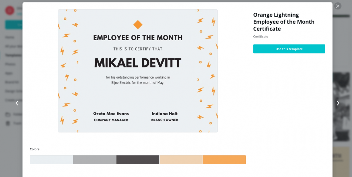 Employee of The Month Certificate Template
