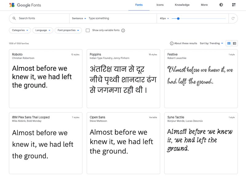 Google Fonts Google Fonts