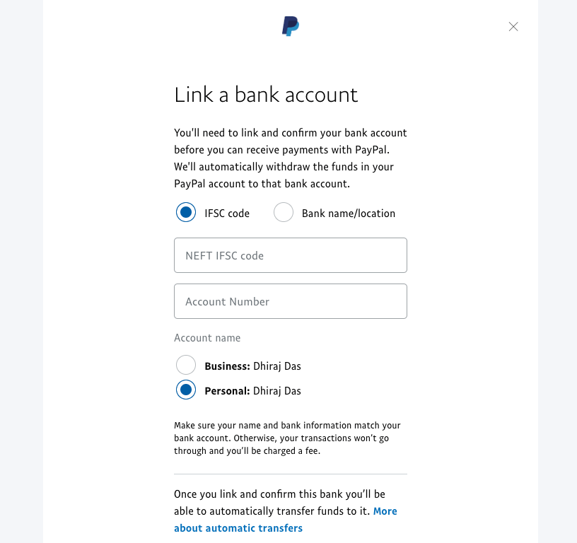Link a bank account Link Your BanK Account