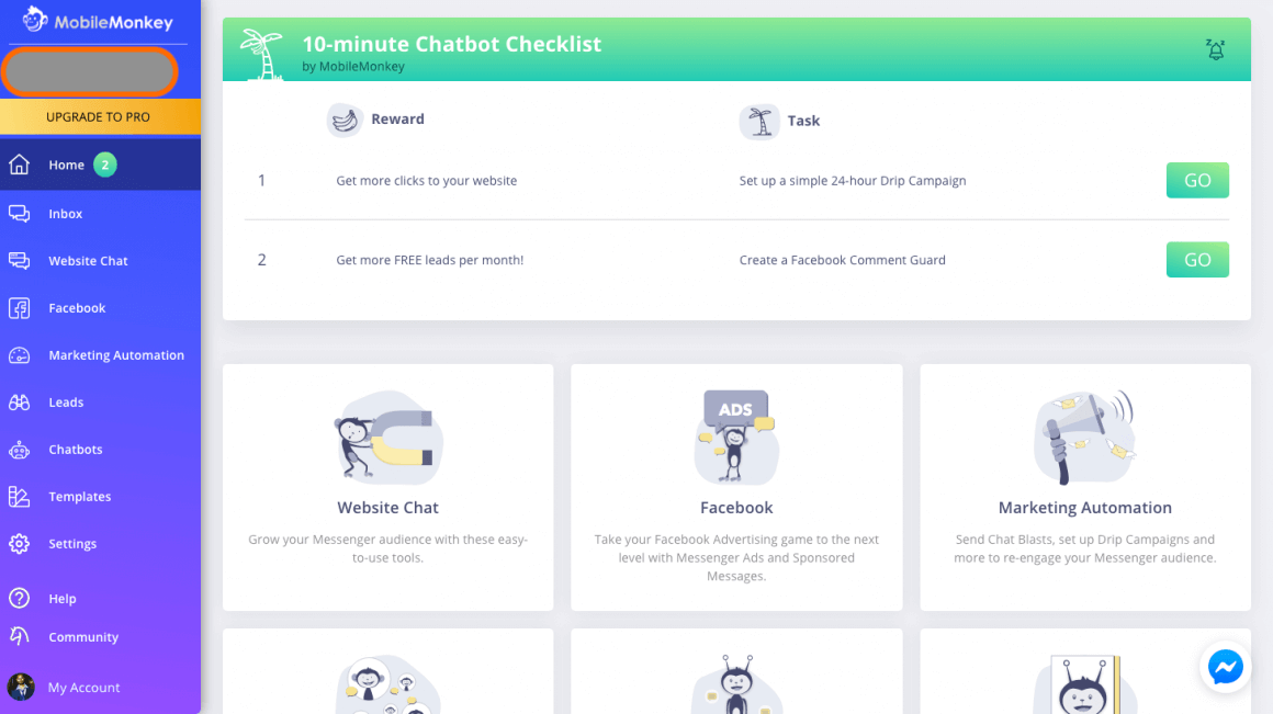 MobileMonkey Dashboard