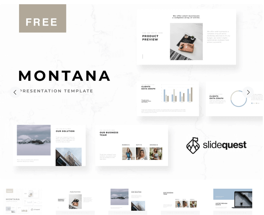 Modèle de présentation gratuit Montana Minimal