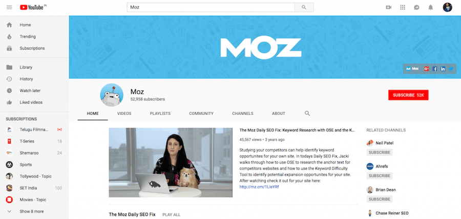 Moz YouTube Channel