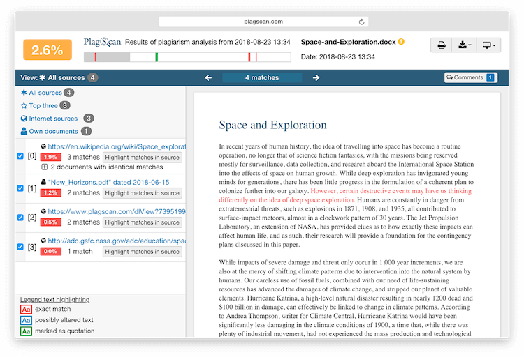 Plagiarism Checker PlagScan