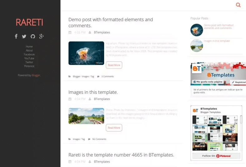 Rareti Blogger Template