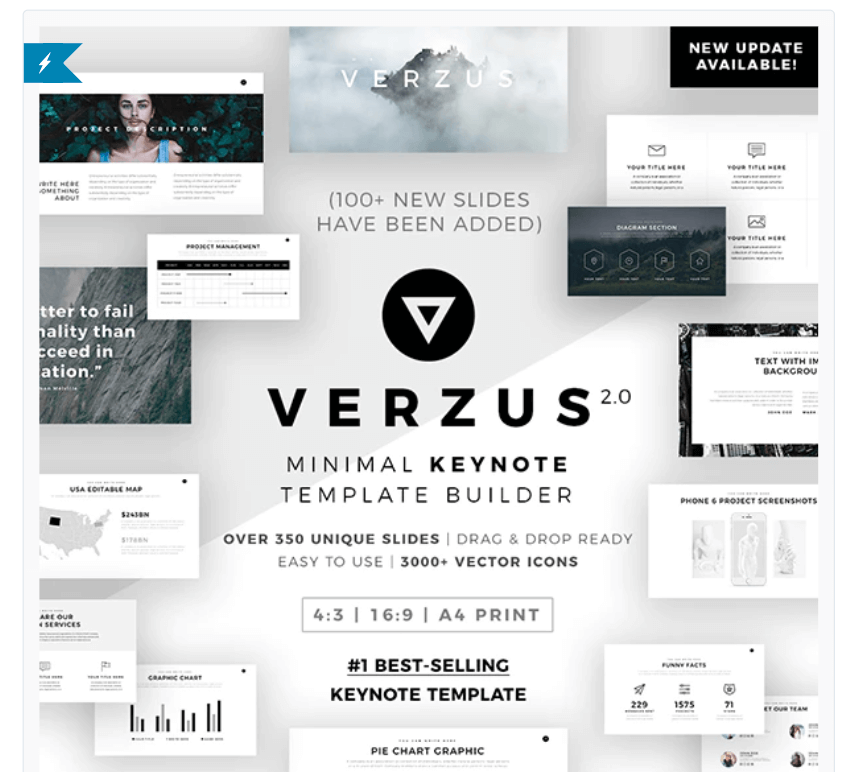 Plantilla mínima de Keynote de Verzus