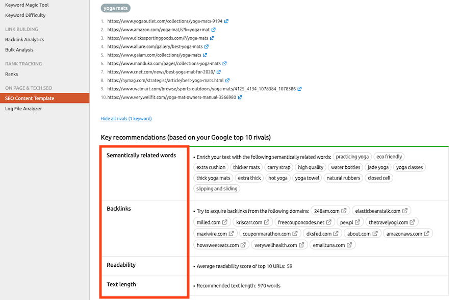 Create SEO Content Template