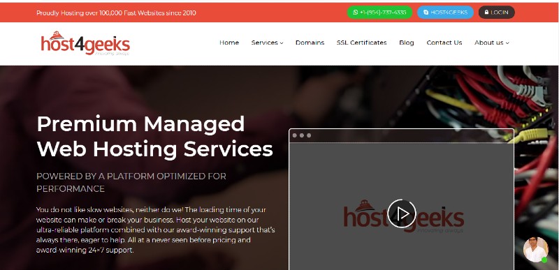 Host4geeks homepage Host4geeks-homepage