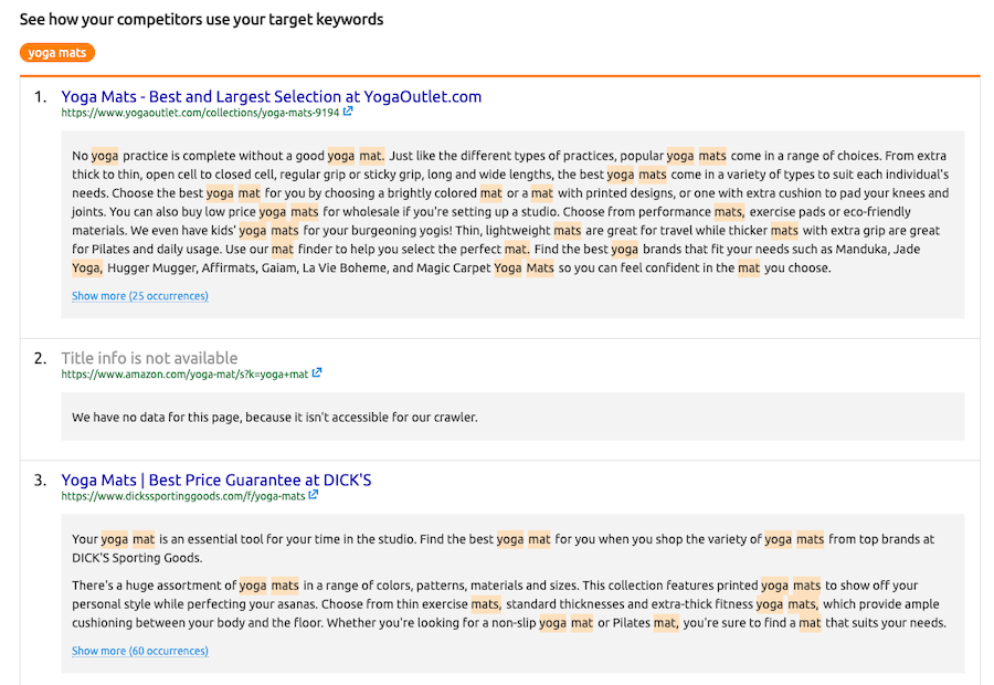 Keyword Placement