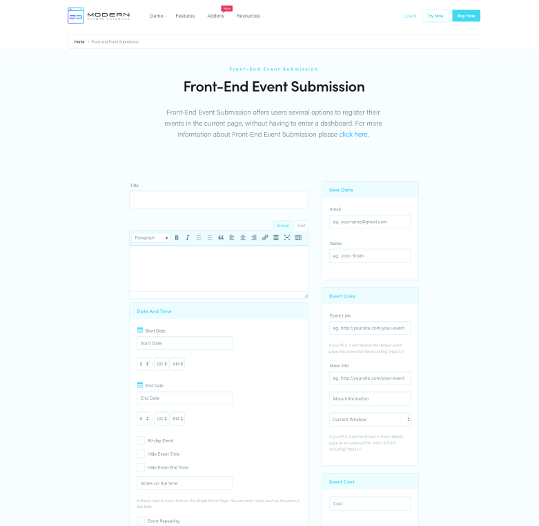 Front-end Submission