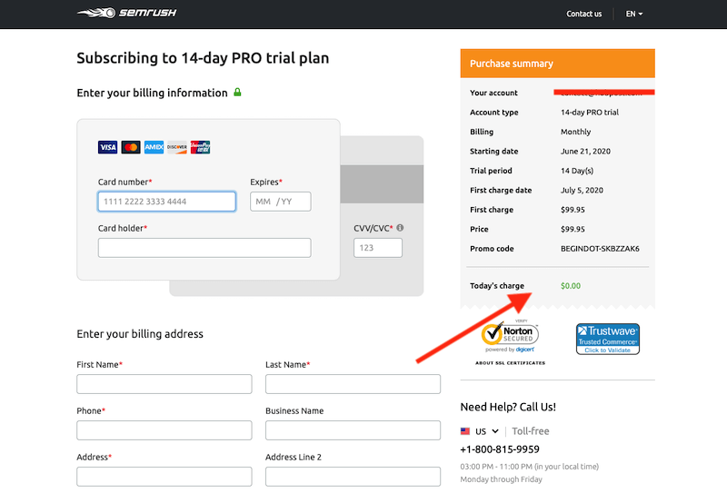 SEMrush Free Trial