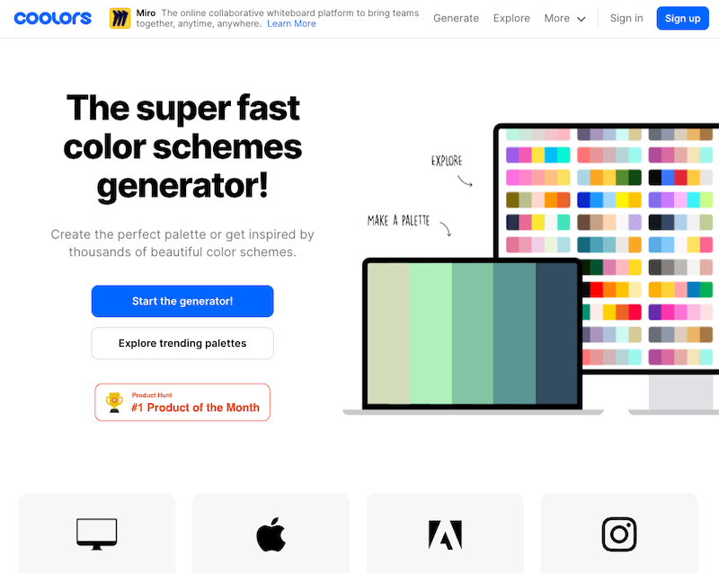 Color palette generators