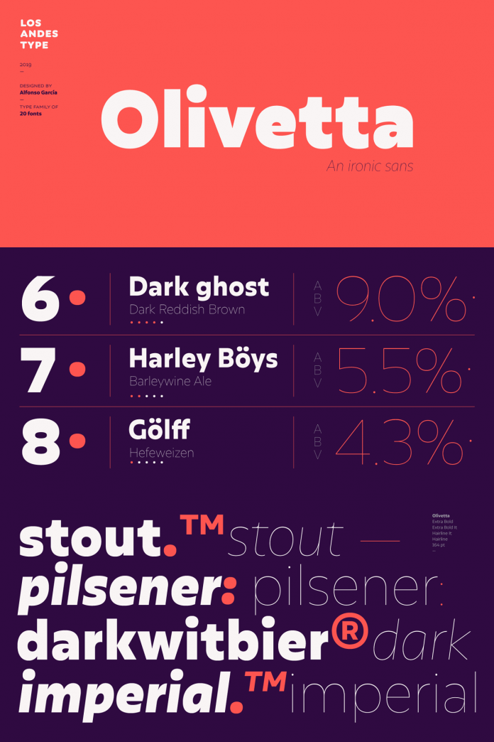 Olivetta font family Olivetta-font-family