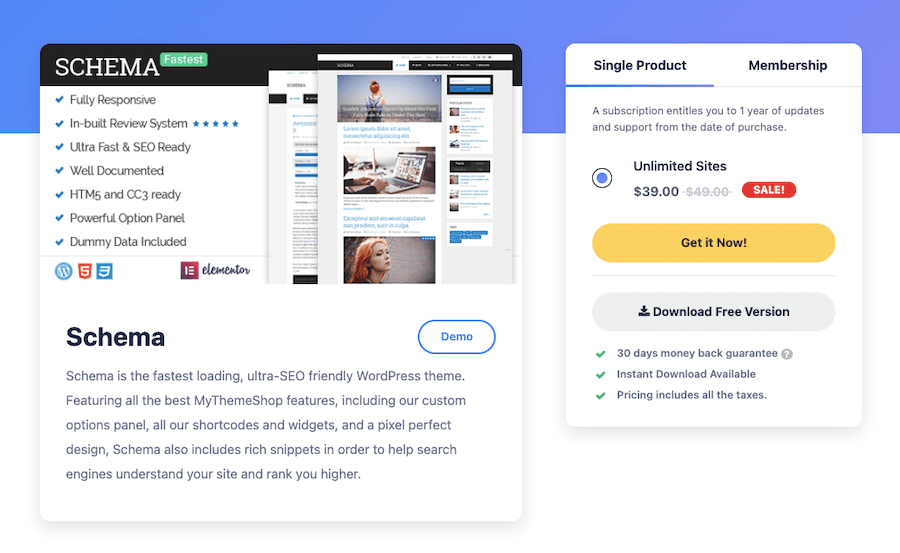 Schema Theme Price Review
