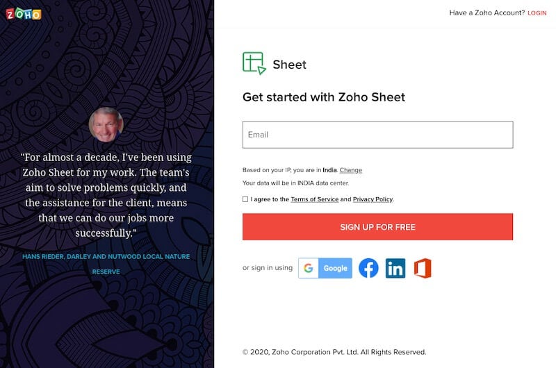 Zoho Sheet