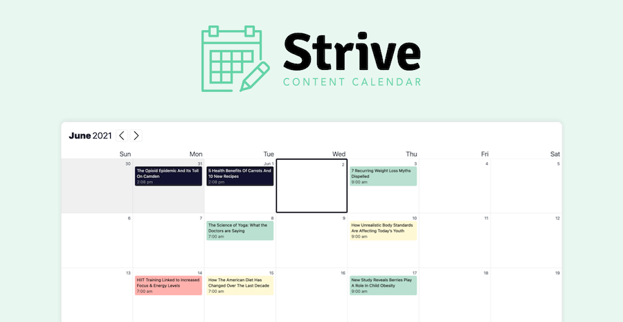 Strive Editorial Calendar Plugin