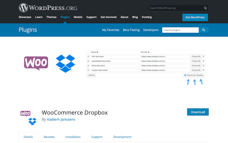 WooCommerce Dropbox