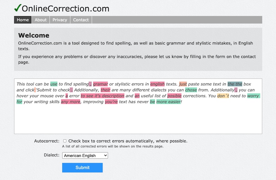 Online Correction