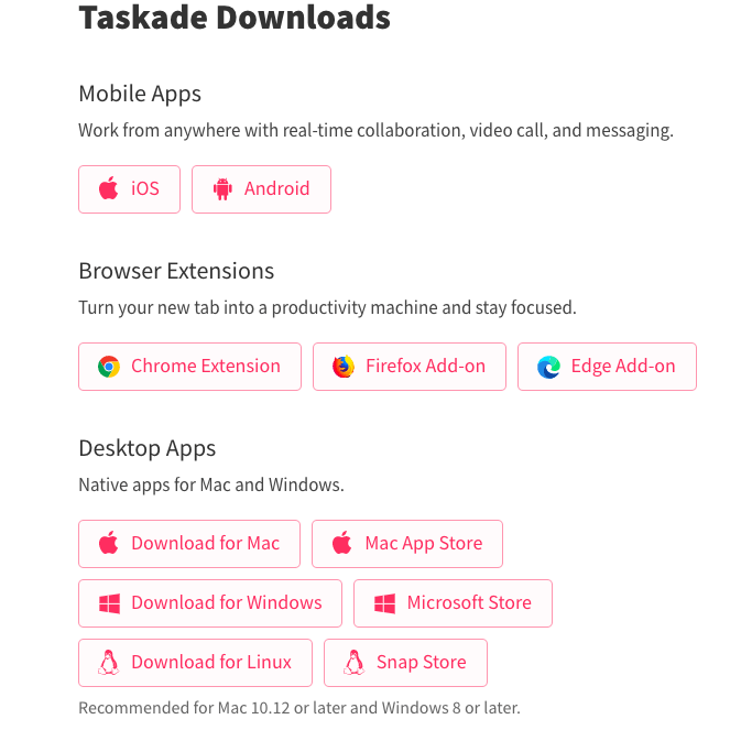 Taskade Apps