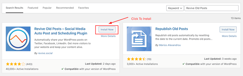 Install Revive Old Post Install Revive Old Post