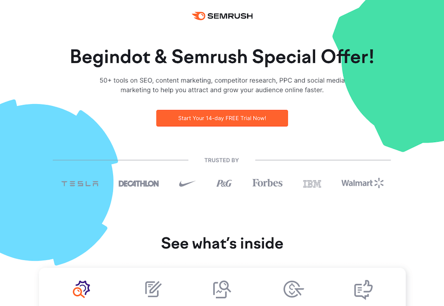 Essai gratuit de SEMrush