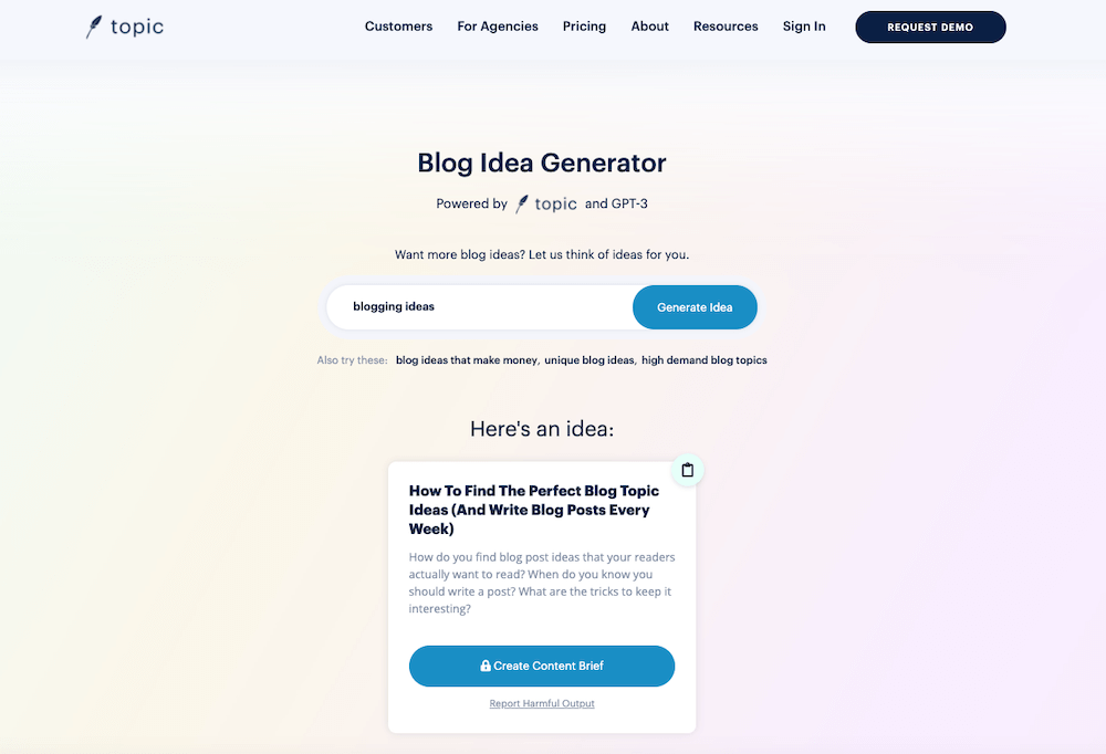 Blog Idea Generator Blog Idea Generator