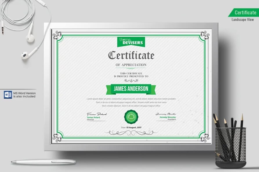 Corporate Certificate Template