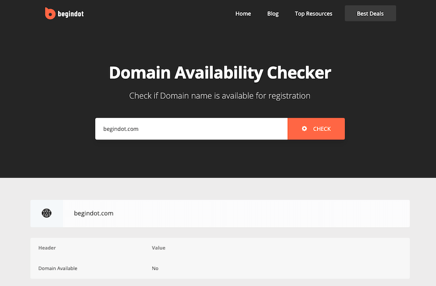 Domain Availability Checker