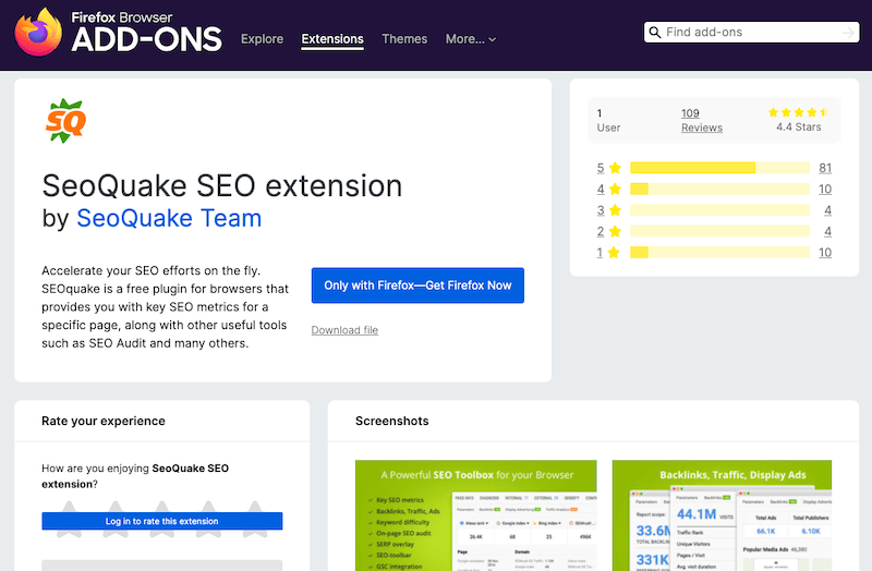 SeoQuake Extension