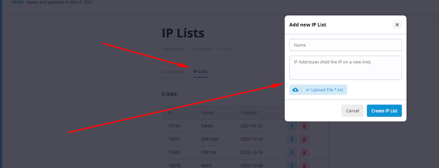 IP blacklists