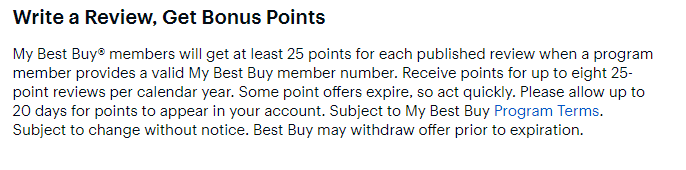 reward for writing a review