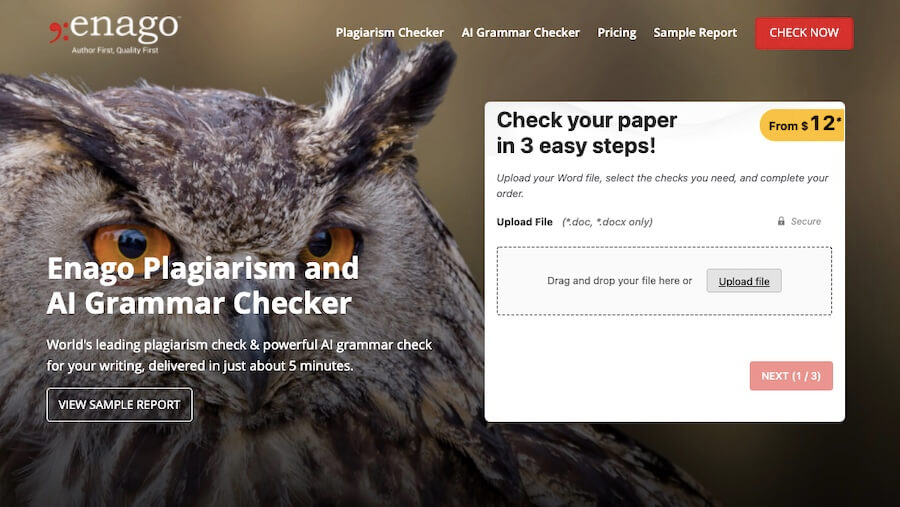 Enago Plagiarism and AI Grammar Checker