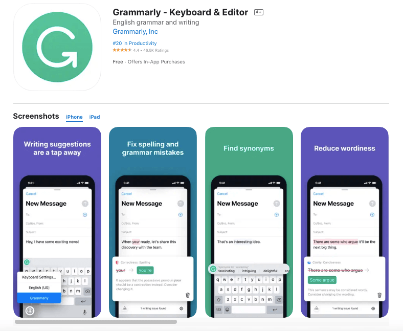 Grammarly iOS App Grammarly iOS App