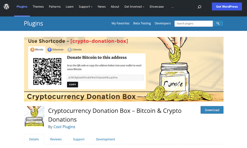 Cryptocurrency Donation Box