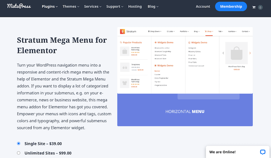 Stratum Mega Menu for Elementor