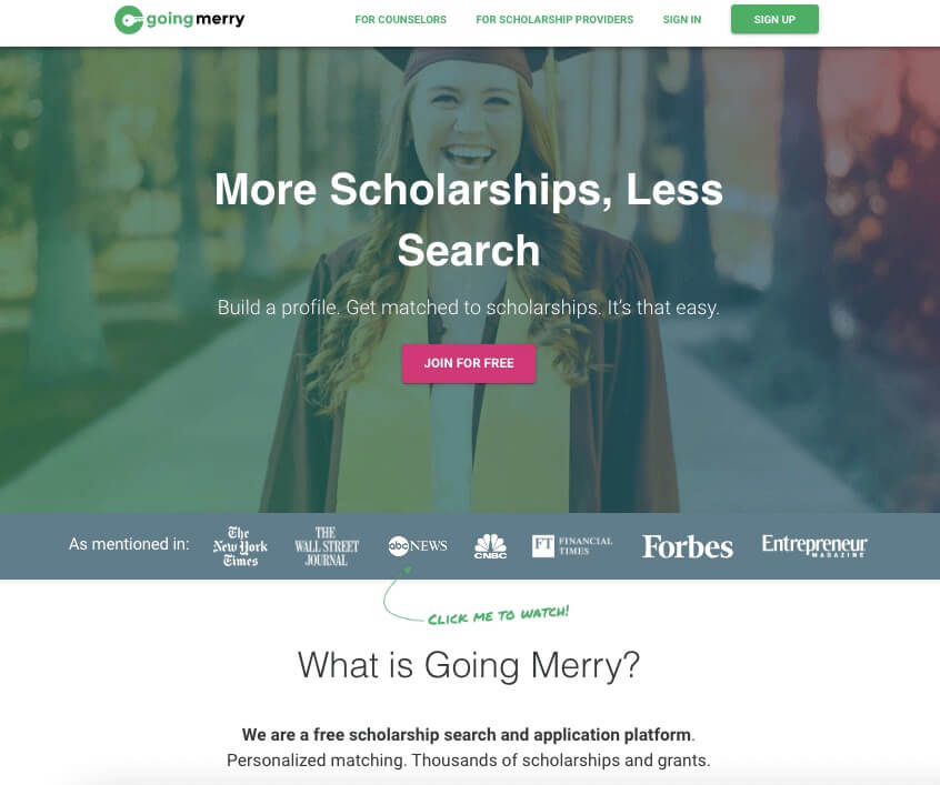 Going Merry scholarship Finder Site